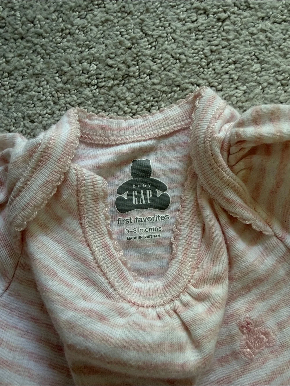 GAP Baby Pink and White Striped Set